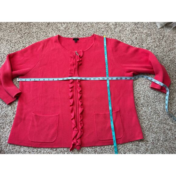 TALBOTS Sweater/Blazer/Jacket, size 2X; Cotton Blend with Ruffle; 2/3 Sleeves - Picture 6 of 12